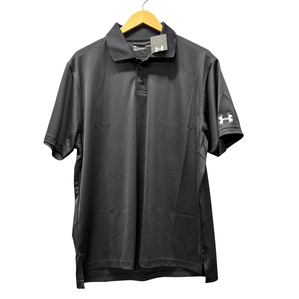 Under Armour Polo Shirt Mens Large L Black Performance Activewear NEW